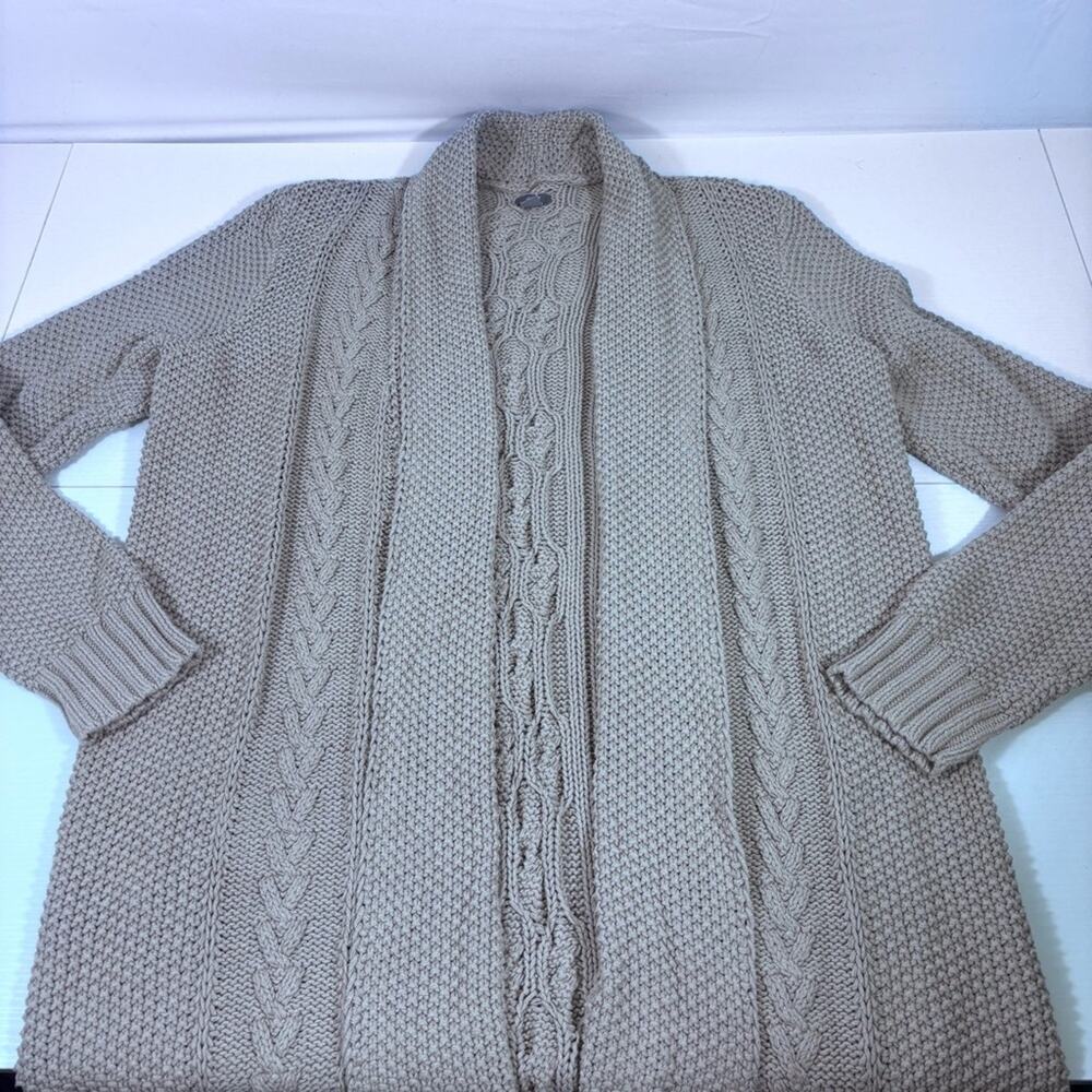 Aerie Beige Open-Front Cardigan Size Large T6